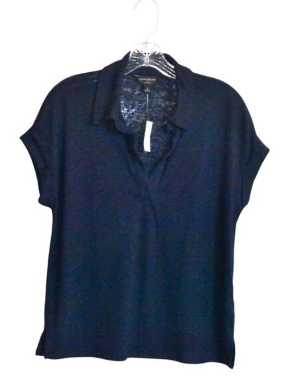 Banana Republic Factory Short Sleeve V Neck Linen Pullover Top Size S